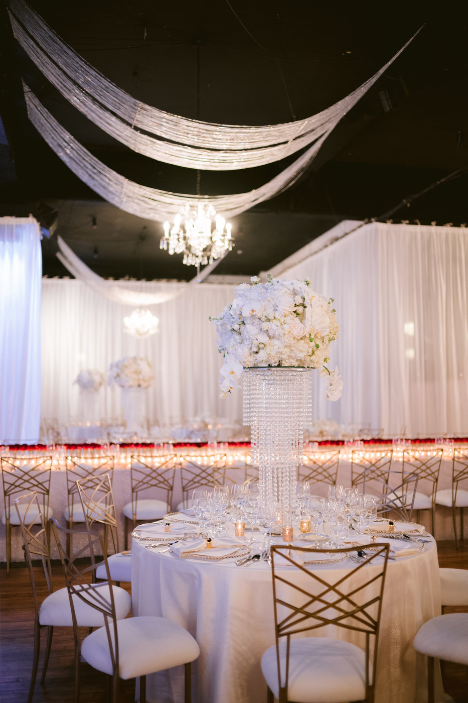 indoor luxury wedding reception in Winston-Salem NC